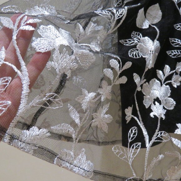 TORRID Mini Lace Smocked Off Shoulder Dress in Black White Evening Whimsigoth - Picture 9 of 14